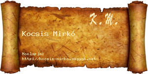 Kocsis Mirkó névjegykártya